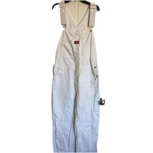 Dickies Overalls 32x30 White Gold Hardware Painters Bibs Y2K 100% Cotton